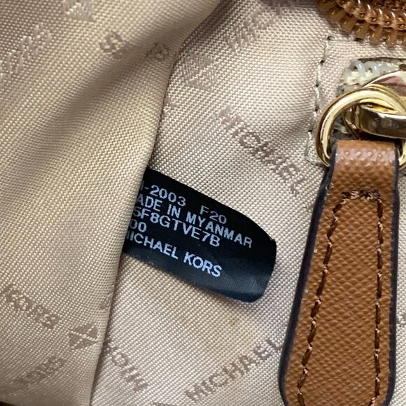 Michael Kors Jet Set Large Travel Chain Shoulder Tote Signature Brown - Picture 8 of 16